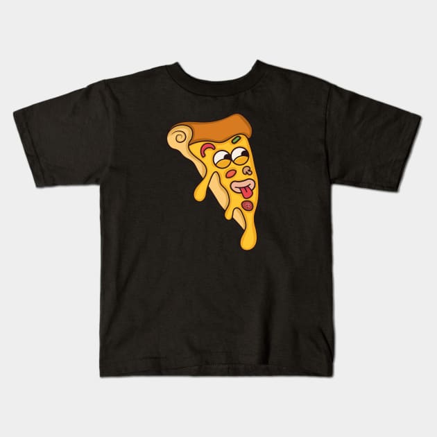 All for a piece of pizza Kids T-Shirt by Casu_art_29